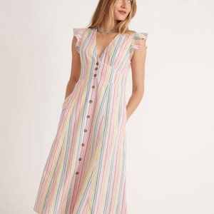 Camila Midi Dress in Multi Stripe - Marine Layer - XS